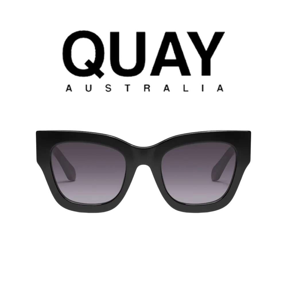 QUAY AUSTRALIA- By The Way Sunglasses- Black, Smoke - Picture 1 of 4